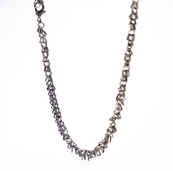 Black Chained Rectangles Necklace